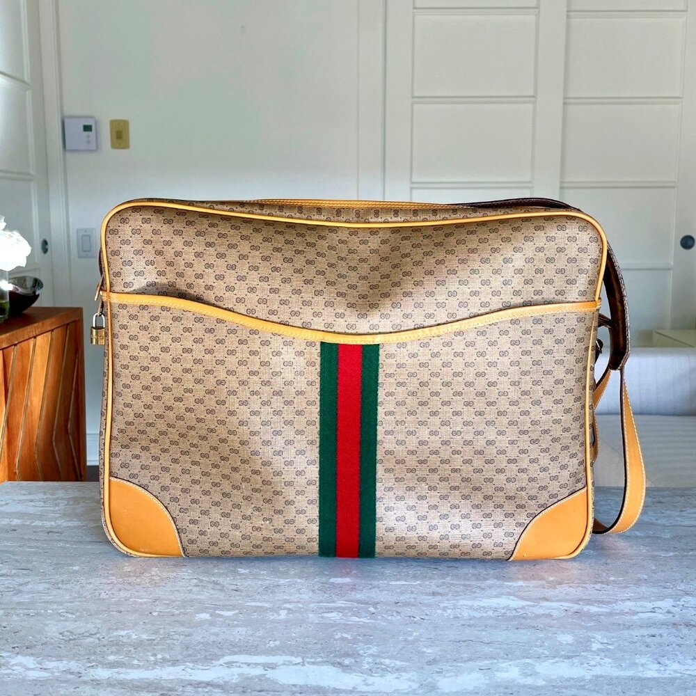 Authentic Vintage Gucci Travel Weekender Bag – Made in Italy